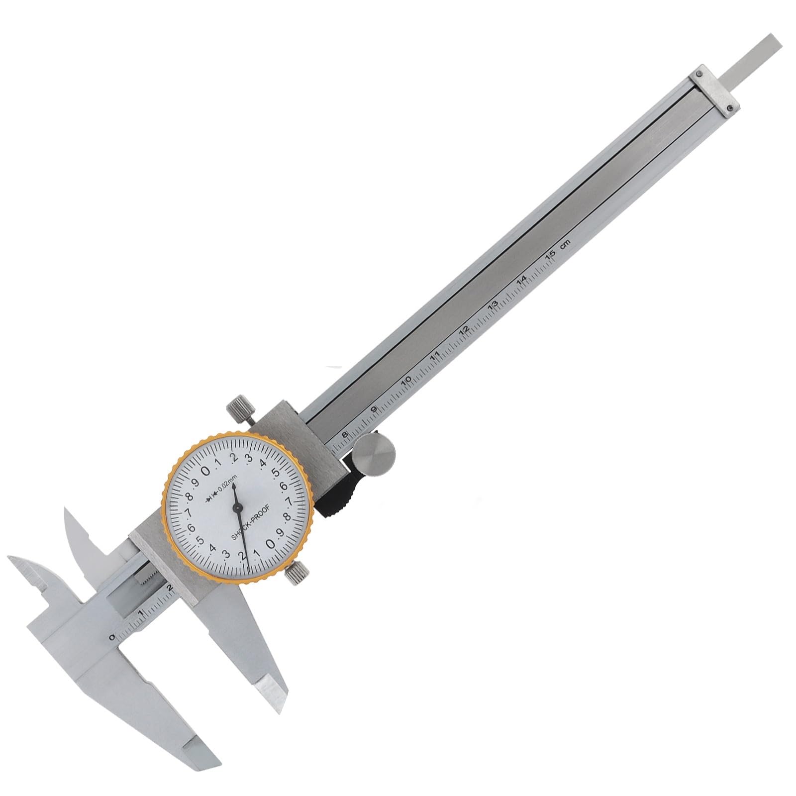OGQNPJJCJ 0-150mm Vernier Calipers Metric Scale Carbon Steel Shockproof Dial Caliper Gauge Ruler Depth Measuring Tool Kit with Gloves Case