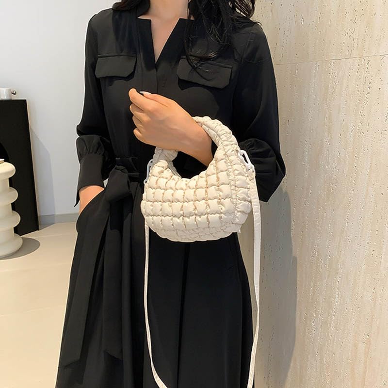 Small Quilted Bubble Bag Lightweight Puffer Handbag Soft Down Cotton Padded Shoulder Crossbody Bag2