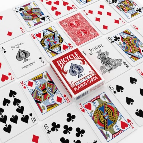 Bicycle Rider Back Playing Cards, Standard Poker Size Deck of Cards, Red &amp; Blue (2 Pack), Classic Cards for Poker, Blackjack, Family Game Night &amp; Card Games, Fun for All Ages