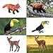 EOIVSH Forest Animal Figures, 16pcs Jungle Animal Toys Figurines, Wild Toy Figures & Playset Gift for Kids 3 4 5 6 7+ Years Old