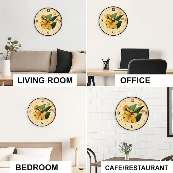 Image of Wall Clock 12 inch Silent Quartz Decorative Wall Clock Non-Ticking Classic Digital Clock Battery Operated Round Easy to Read Handheld Complete Home /Kitchen /Bedroom (408)