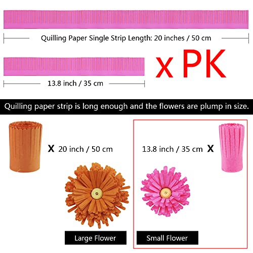 Fazhbary 20 Inch / 50 Cm Quilling Paper Flowers Kit Colorful 8 Different Petal Paper Quilling Strips Bulk For Beginners Diy Handmade Art Crafts #TOP1
