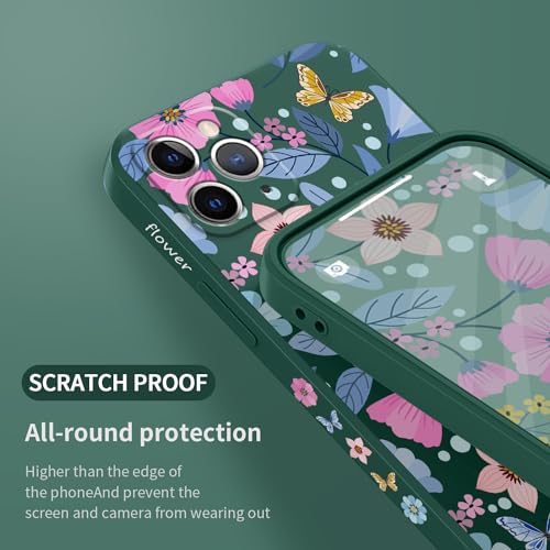 Coque iPhone 11 Pro silicone anti-rayures fine vert fleur - 7