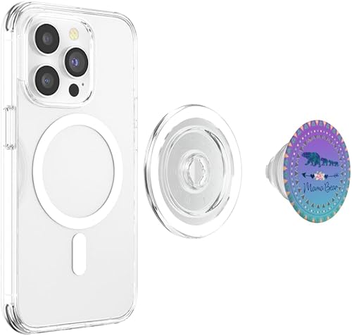 Miniatura 9 de PopSockets PopSockets Swappable PopGrip - Mamá Bear de 3 cachorros para bebés en azul y morado