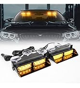 OPPBY Amber LED Strobe Light for Trucks,7.2'' LED Windshield Dash Strobe Light,16 Flashing Modes ...