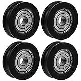 Cabilock Poulie À Roulement U Groove en Métal 3 X 3 X 0.4 Pouces pour Portes Coulissante...