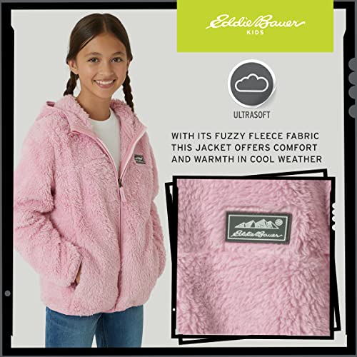 Eddie Bauer Kids' Jacket - Kids' Full Zip Ultra Soft Sherpa Fleece Hoodie Sweatshirt For Boys And Girls (5-20), Size 8, Dusty Pink #TOP4