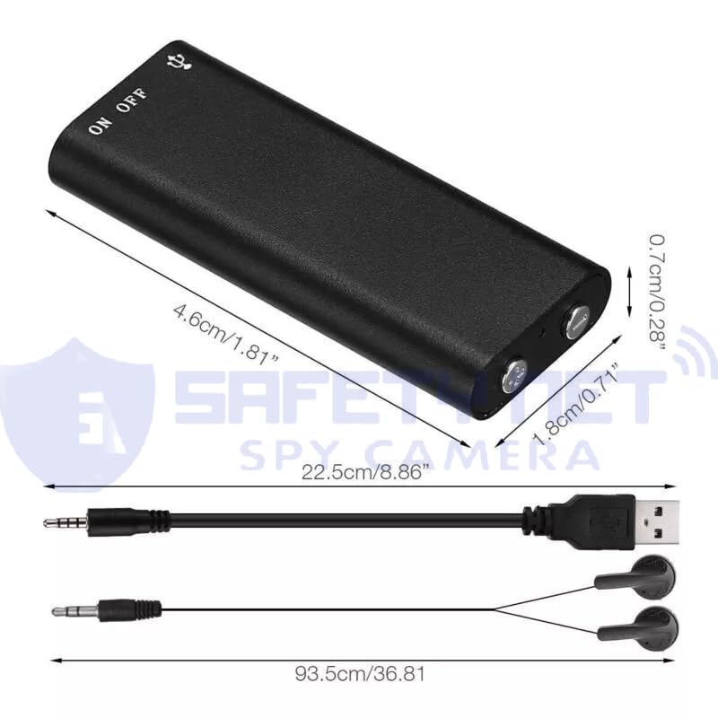 Image of SAFETYNET Mini Small Voice Audio Recorder Super Long Storage Capacity 8GB | up to 8 Hours Recording | Date & Time Stamp | Easy to Use | Crystal Clear Digital Recording Mp3 Player