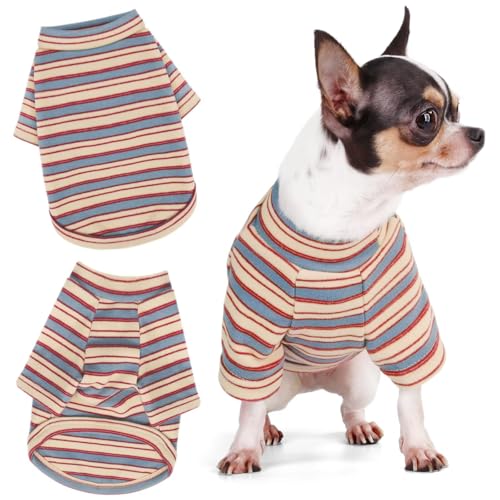 Stylish Striped Block Dog Shirt, Comfortable, Breathable, and Wrinkle-Resistant. Perfect Apparel for Small, Medium, & Large Dogs, a Must-Have for Pet Lovers M - Image 3
