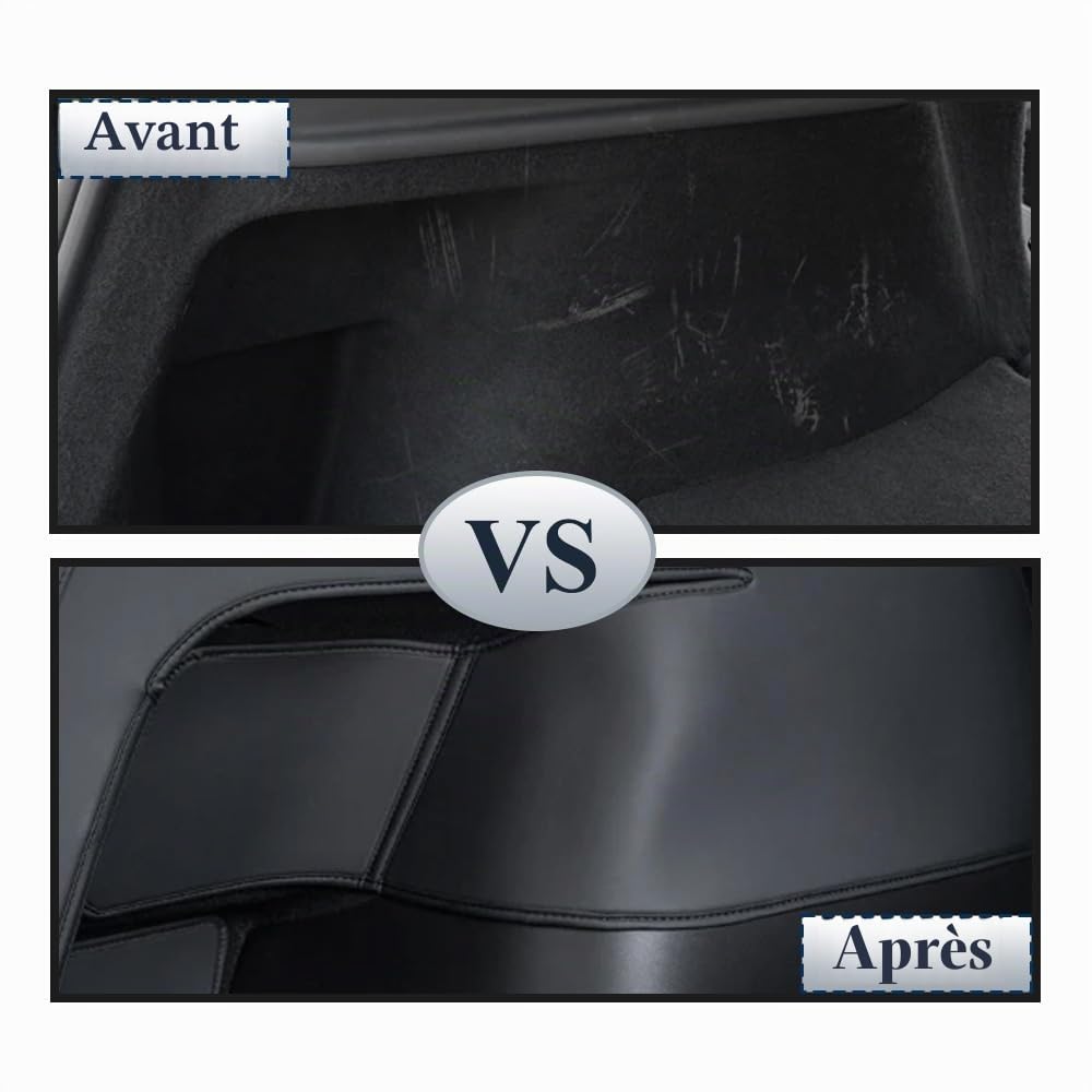 Riloer Protection latérale de coffre arrière en cuir synthétique noir compatible avec Tesla Model Y Juniper 2025-2026
