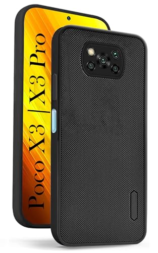 Image of Jkobi Back Cover Case for Poco X3 | Poco X3 Pro (Textured Grip Design | Camera Protection | Slim and Light Weight | Soft Touch and Feel | Black)