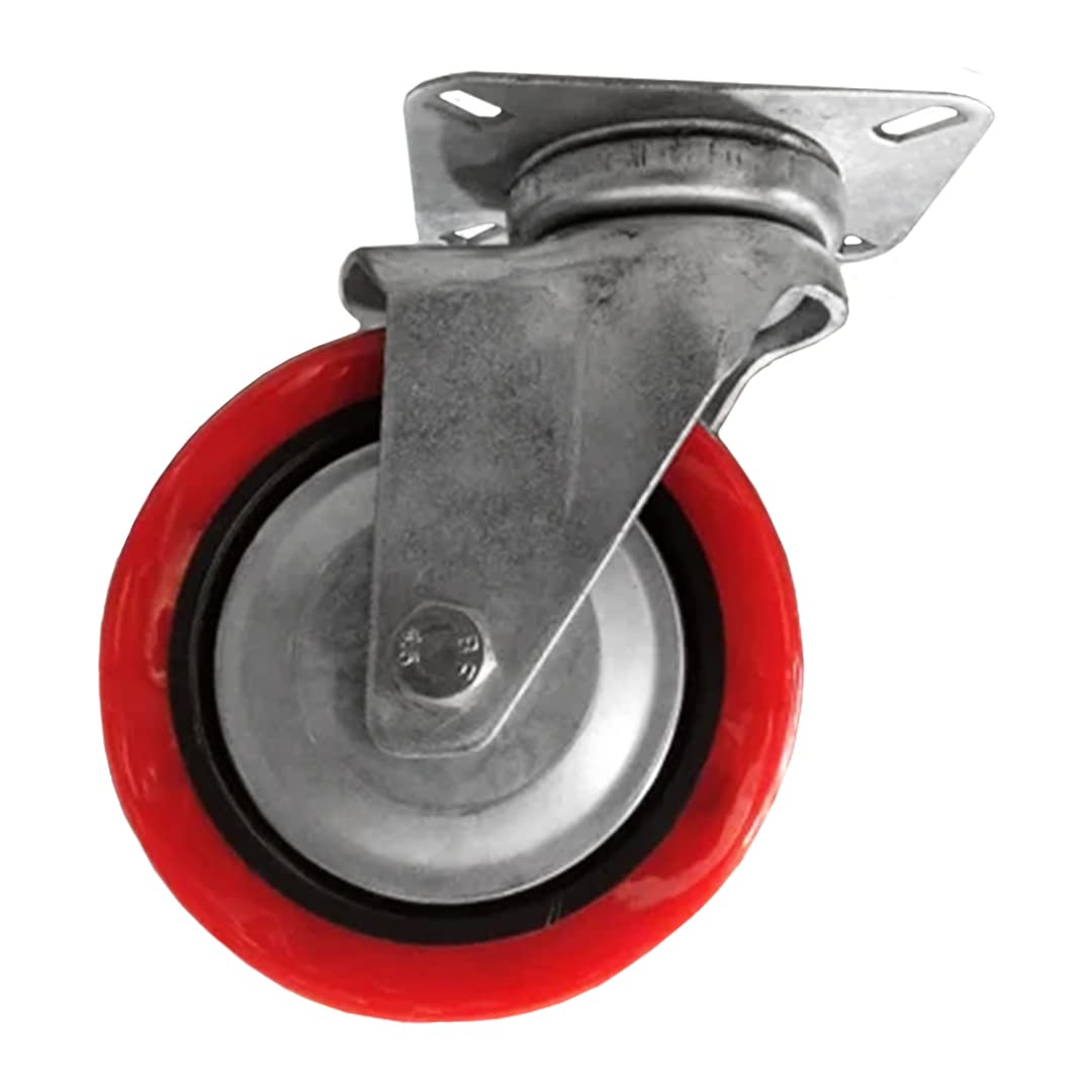 B.K.Jagan & Co PU Plate Type Trolley Wheel Without Break 4Inch