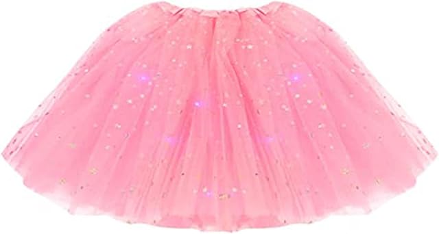 Ballet Light Up - Encantadoras meninas elásticas iluminam saias tutu | Saia dança para princesa com luz mágica infantil 3 camadas tufada infantil 13 cores para crianças