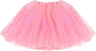 Ballet Light Up - Encantadoras meninas elásticas iluminam saias tutu | Saia dança para princesa com luz mágica infantil 3 camadas tufada infantil 13 cores para crianças