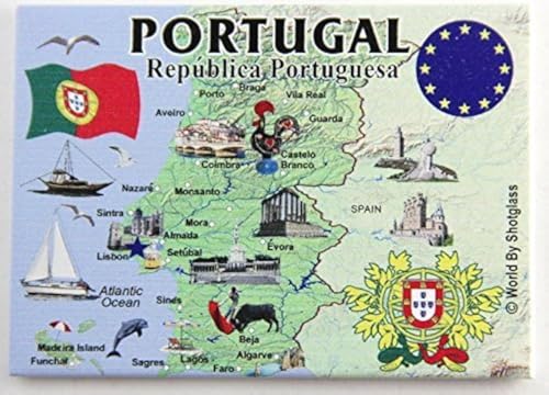 Imán decorativo para nevera Portugal 6.35x8.89 cm miniatura 1