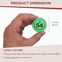 Vista 2 de MR CHIPS Bolas de bingo profesionales de 1.57" (40 mm) multicolor de doble número, estilo de ping pong, solo para jaula manual