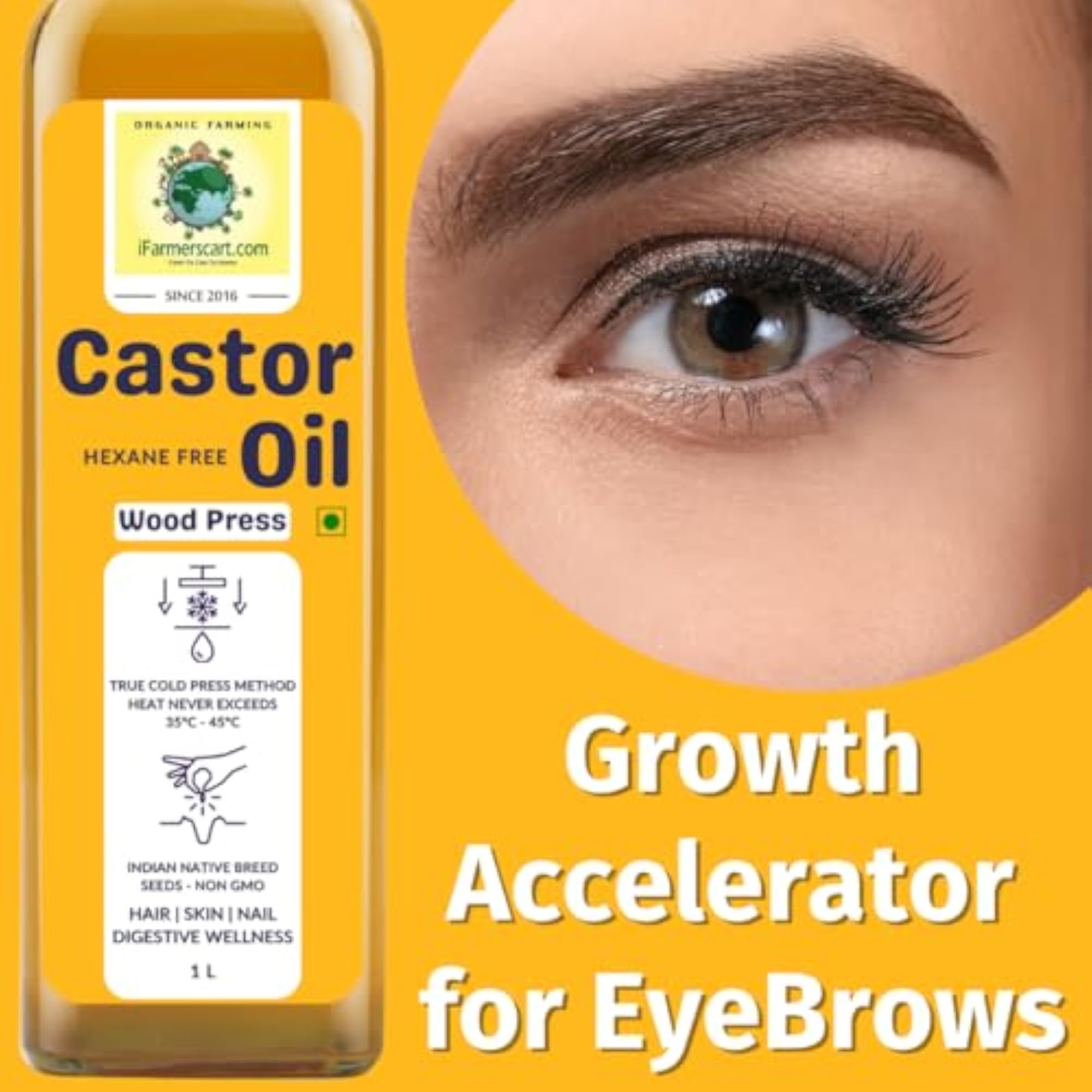 Wood Pressed Castor Oil, Pure & Edible Grade