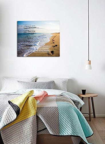 Mfhs Footprints In The Sand Poem Canvas Print Picture Photo Frames 16X20Inch Contemporary Home Decor Artwork - Wood Frame Hanging Wall And Living Room Tabletop Bedroom Display Poster Frame #TOP4