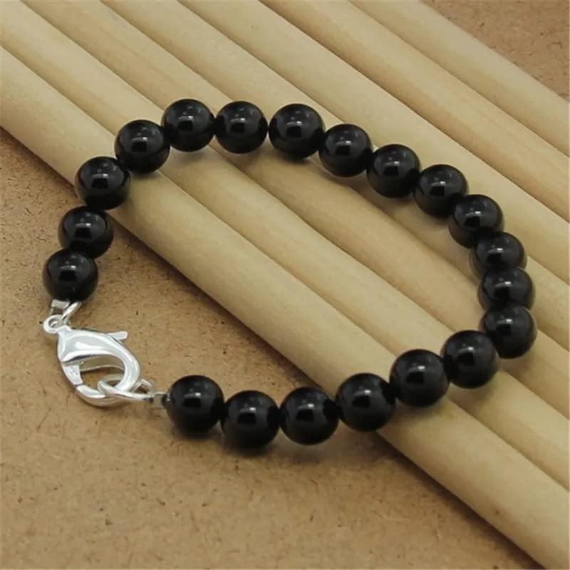 Bracelet en argent femme anti-ternissement six fils perles de sable