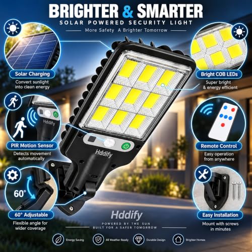 Image of Bright LED Solar Flood Lamp with Remote Control and Motion Sensor