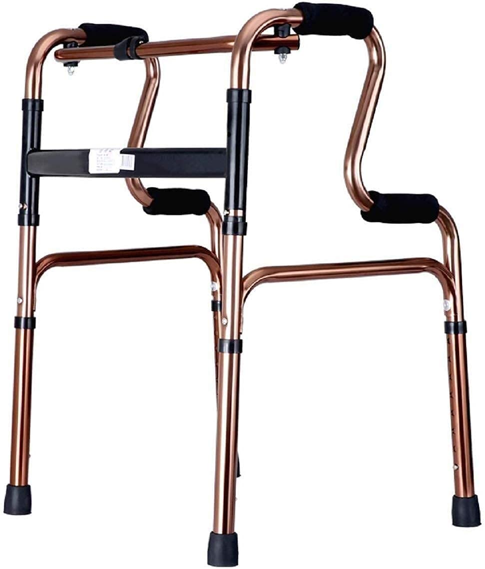 Walker, składane chodziki dla osób starszych Lekkie chodziki Rollator Przenośna wysokość 8 Regulacja pilnika Grube osoby w podeszłym wieku ze stopu aluminium (brązowy) little surprise