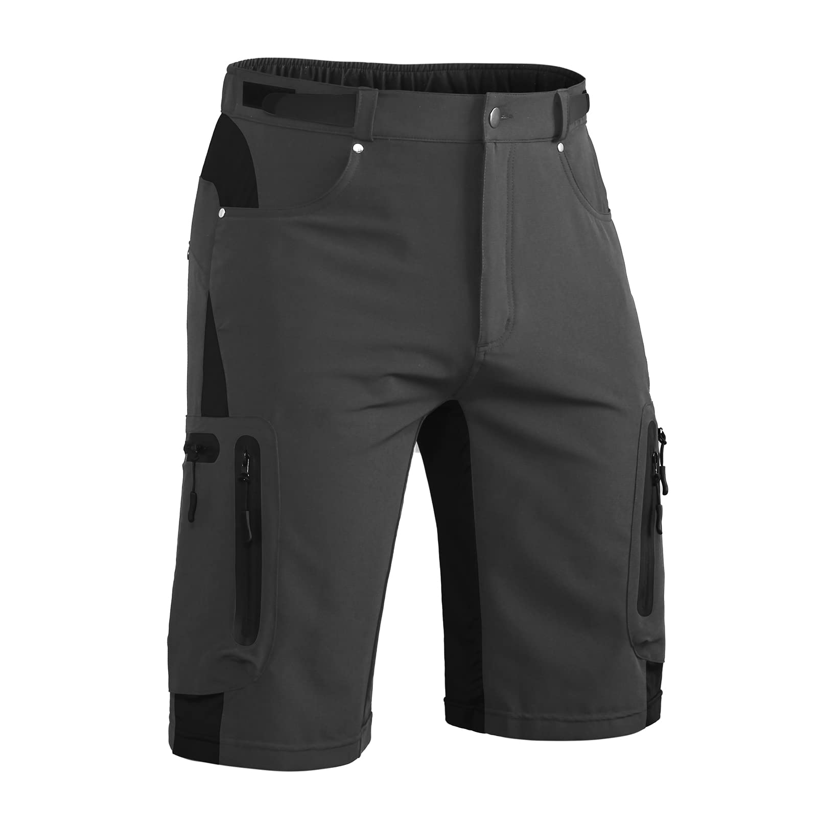 Hiauspor Pantaloni Corti da Mountain Bike da Uomo Pantaloni da Ciclismo MTB Pantaloni da Ciclismo Leggeri ad Asciugatura Rapida con Tasche con Cerniera Escursionismo all'aperto