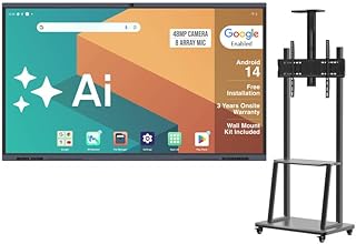 BIG VUE Pluss 55 inch Android 14 Smart Interactive Television - All-in-1 Digital Panel Board with Stand, 8 GB RAM 256 GB R...