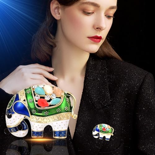 Image of Elephant Brooch Enamel Elephant Pin Animal Jewelry Birthday Mother's Day Gift for Women Girls