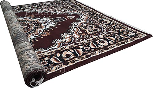 Image of Acrylic Top Design with Velvet Touch Living Room Rectangular Carpet, 6X8 Feet, Multicolour