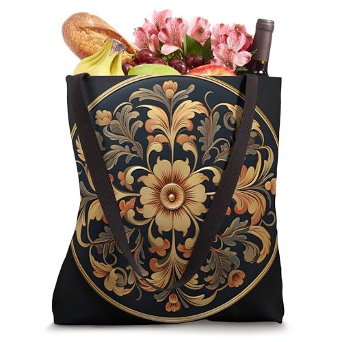Bolsa Tote con Arte Folklórico Tradicional Noruego miniatura 4