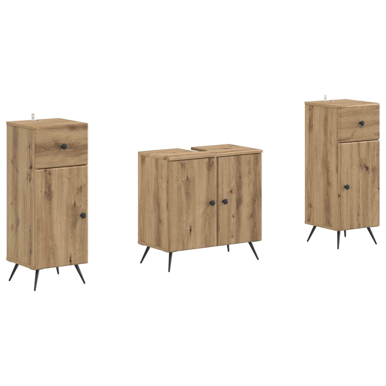 vidaXL Zestaw Szafek Łazienkowych 2 Częściowy BREDA Dąb artisan