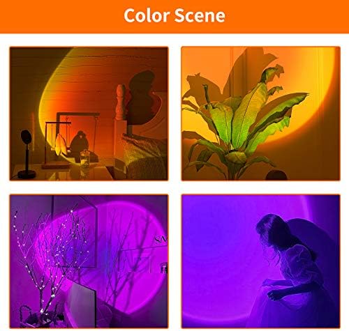 Night Light Projector Led Lamp,90 Degree Rotation Rainbow Projection Lamp, Romantic Led Light for Kids Adults, Sunset Night Light for Home Party Living Room Bedroom Decor (Rainbow) 6 51j2KknCy4L. AC