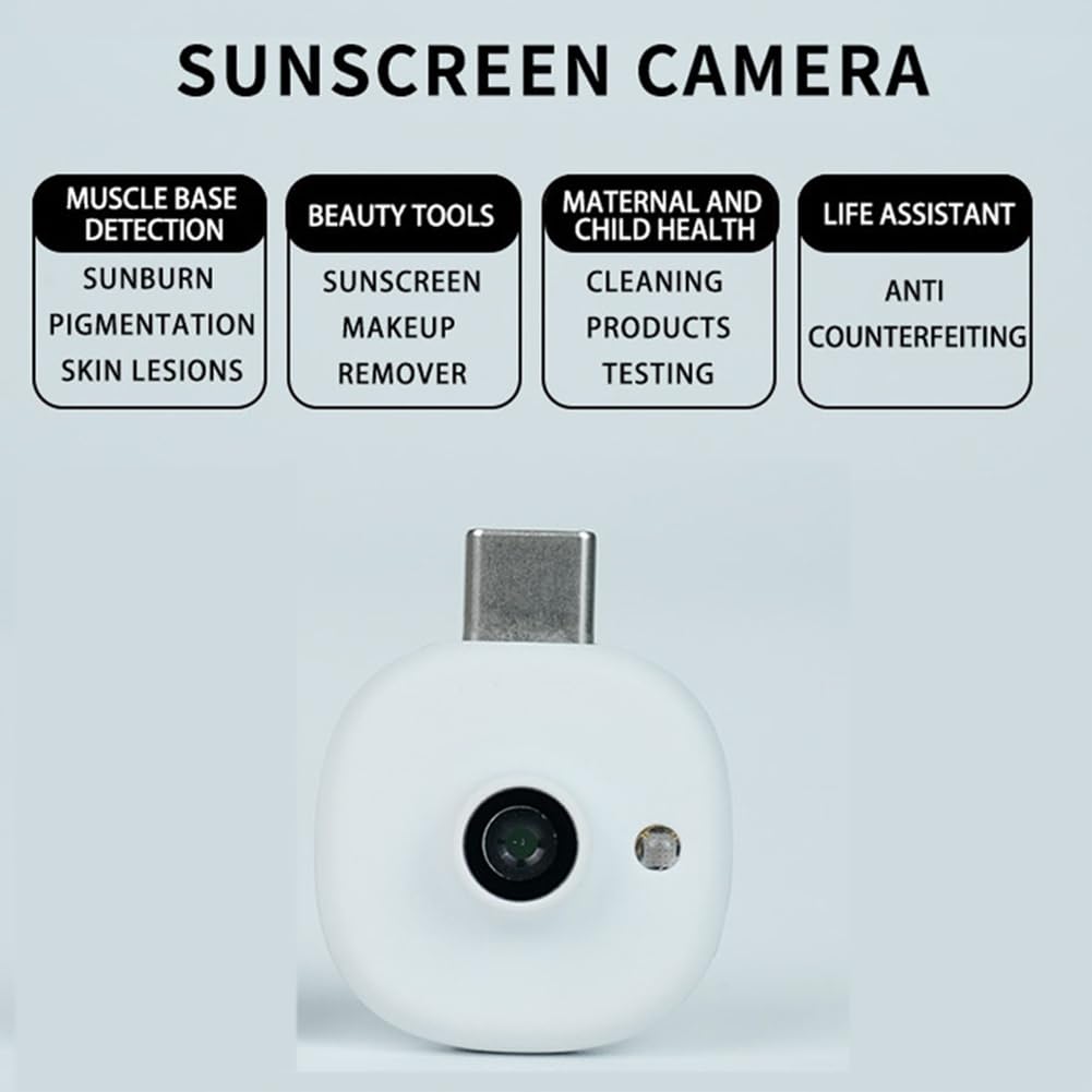 Mini-UV-Kamera für Type-C-Handys Zur Sonnenschutzsichtprüfung für das Gesicht, Tragbar für Sonnenschutztests.