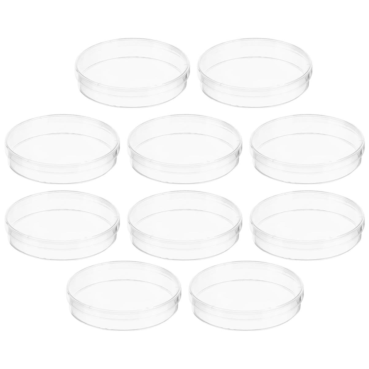 NAMOARLY Chemistry Petri Dishes 10pcs Plastic Culture Plates Lab Dishes Lids for Classroom Lab Experiments