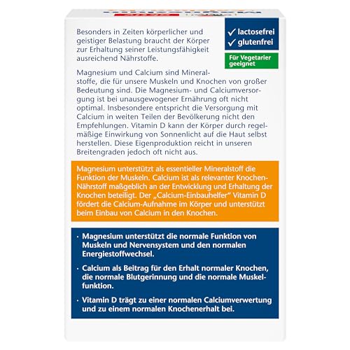 Doppelherz Magnesium + Calcium + D3 - als Beitrag für die normale Muskelfunktion und zum Erhalt normaler Knochen - 6 x 15 gut auflösende Brausetabletten mit Orangen-Maracuja-Geschmack