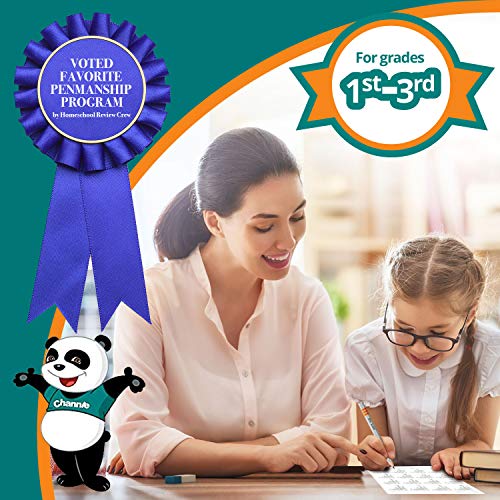 Channie’s All-in-One Kit, with Double & Triple Digit Math Practice Worksheets, Writing Pad, Math Line-Up Pad, Easy Peasy Cursive Handwriting Workbook for Kids, Free ABC Card - Image 4