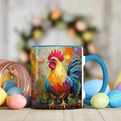 Taza Cerámica Colorful Rooster 11 oz miniatura 3