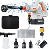 Cordless Pressure Washer; 1200PSI Brushless White Cordless Power Washer with Brushless Motor, 4.0Ah Battery&Charger, 6-in-1 Nozzle, 3 Power Level Touch Screen; powerwasher for Cars/Yard
