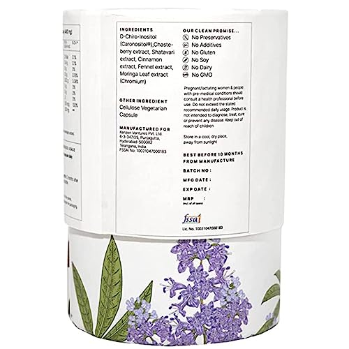 Earthful PCOS Balance Capsules Promoting Better Cycle & Hormonal Balance Ayurvedic Medicine with Shatavari, Chaste berry, Inositol, Cinnamon,... - Image 2