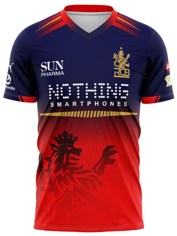 Image of RockinRetailz New VIRAT KOHLI 18 RCCBB Cricket Jersey 2026 Half Sleeve Red