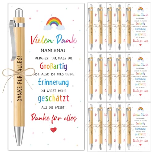 BOFUNX 18pcs Dankeschön Geschenke Erzieherin Lehrer Danke für Alles Holz Kugelschreiber mit Dankeskarte Abschiedsgeschenk Erzieherin Lehrerin für Kita Abschied Kindergarten Tagesmutter BOFUNX 18pcs Dankeschön Geschenke Erzieherin Lehrer Danke für Alles Holz Kugelschreiber mit Dankeskarte Abschiedsgeschenk Erzieherin Lehrerin für Kita Abschied Kindergarten Tagesmutter
