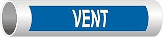 ComplianceSigns.com Vent (White Legend On Blue Background) ASME A13.1 Pipe Label Decal, 8x2 inch 5-Pack Vinyl for Pipe Markers