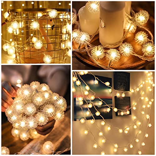 Epyz Solar String Lights, 6.5 Meter 30 LED Decorative Lighting Snow Ball for Garden, Home, Patio, Lawn, Party, Holiday, Indoor, Outdoor, Party Decorations Waterproof (Warm Yellow)