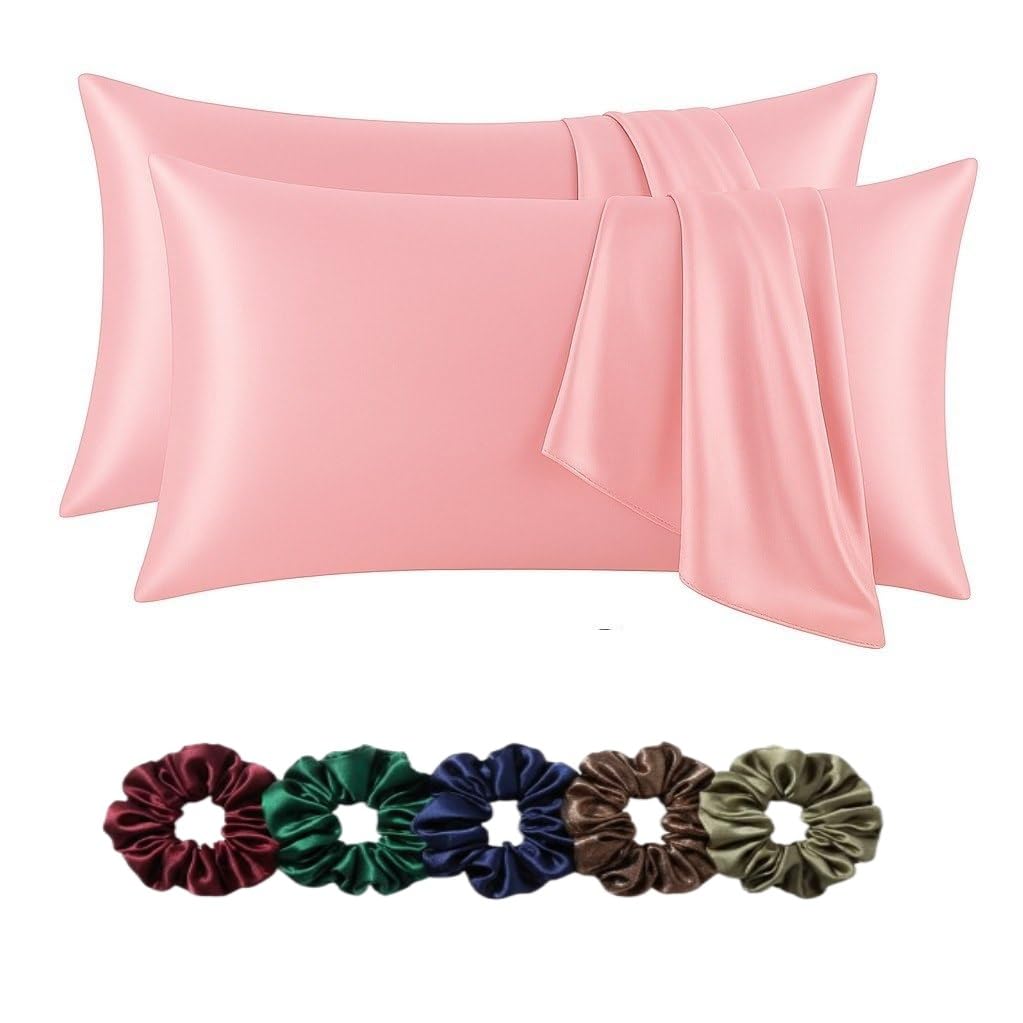 Satin Pillowcase - Hair & Skin Protection + Scrunchies -18 Satin Pillowcase - Hair & Skin Protection + Scrunchies -18