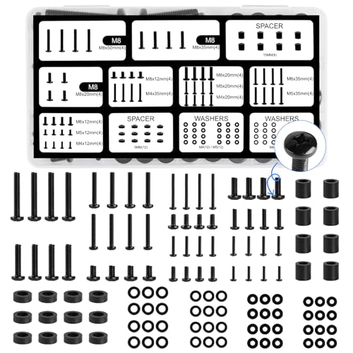 120PCS Universal TV Mounting Screw Kit - Compatible with M4 M5 M6 M8 VESA Screws for Most TV Stands and Mounts