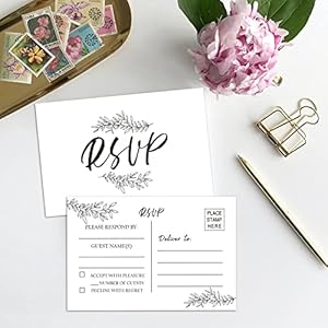 50 RSVP Cards - Response Cards for Wedding, Rehearsal Dinner, Baby & Bridal Showers, Birthdays, Engagements & Bachelorette Parties 50 RSVP Cards Response Cards for Wedding Rehearsal Dinner Baby Bridal Showers Birthdays Engagements Bachelorette Parties