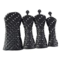 【新製品4点セット】シンプルユニセックスゴルフクラブカバー ヘッドカバー黒色 Amazon.co.jp: ゴルフクラブヘッドカバー ウッドカバー