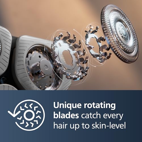 Philips Shaver Series 9000 - Wet and Dry Electric Shaver for Men, Razor with Lift and Cut, SkinIQ Technology, Pop-up Beard Trimmer, Cleaning Pod, Charging Stand and Travel Case (Model S9974/55) - Image 4