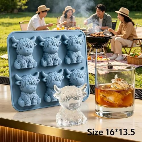 Molde de cubitos de hielo silicona vaca montesa 3D miniatura 2