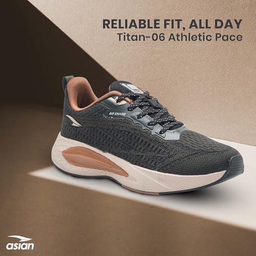 Image of ASIAN Titan-06 Men's Sports Shoes| Lightweight & Breathable Lace-Up Running Shoes | Stylish All-Day Comfort Trainers for Gym, Walking, Casual